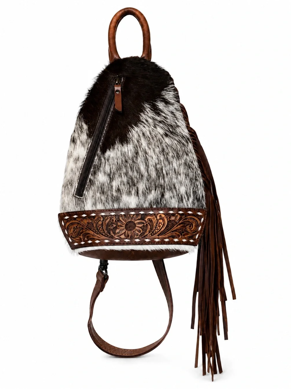 American Darling Hair-On Cowhide Leather Sling Backpack + Matching Card Holder⭐️